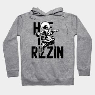 He Is Rizzin Funny Jesus Play Basketball Easter Christian Anime Hoodie